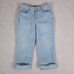 NYDJ Marilyn Straight Crop Blue Jeans Womens Size 10 Stretch Denim Pants